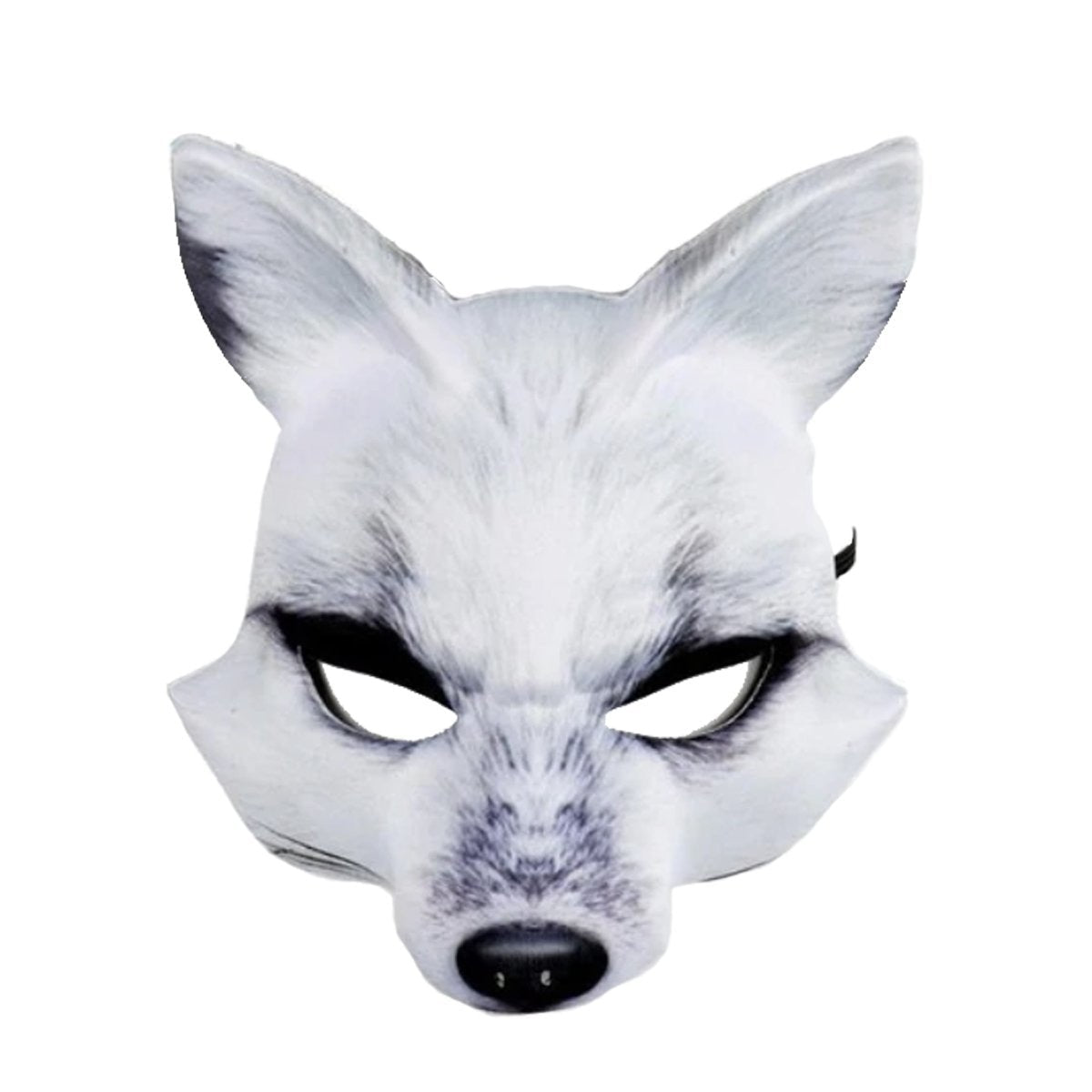 Childrens Masks Fox Pig Rabbit Tiger Animal Mask Kids Costume White Brown Black Party - White Fox - Asia Sell
