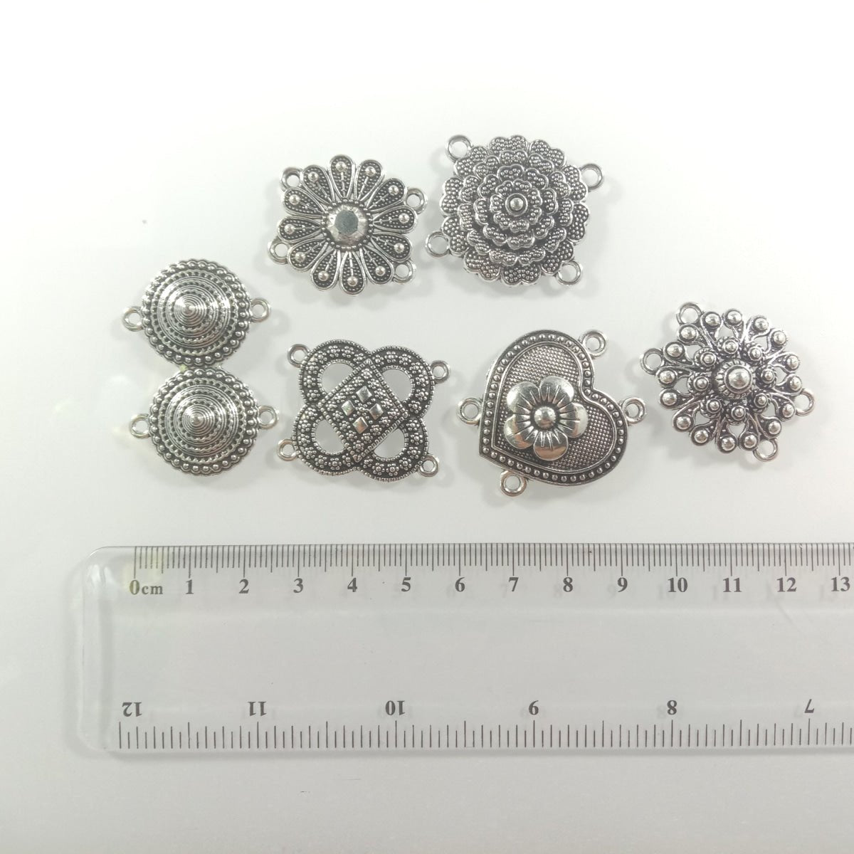 Clock Theme Sets Bronze Silver Colour Pendants with Loops Flat Detailed Alloy DIY Charms Jewellery Making - 1 - Asia Sell