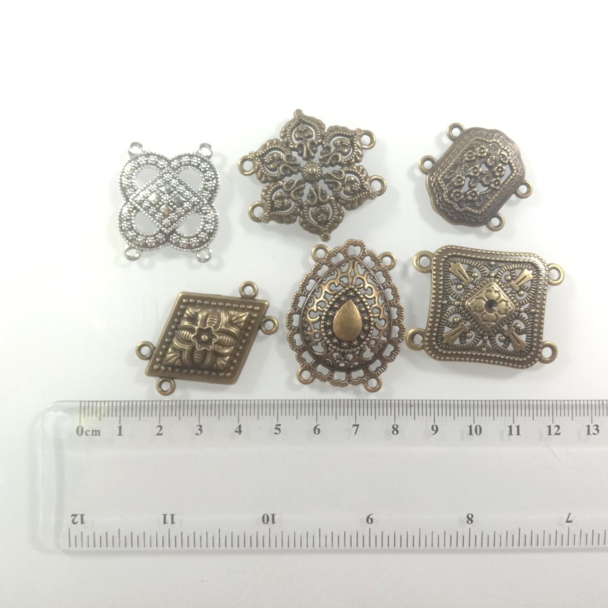 Clock Theme Sets Bronze Silver Colour Pendants with Loops Flat Detailed Alloy DIY Charms Jewellery Making - 2 - Asia Sell