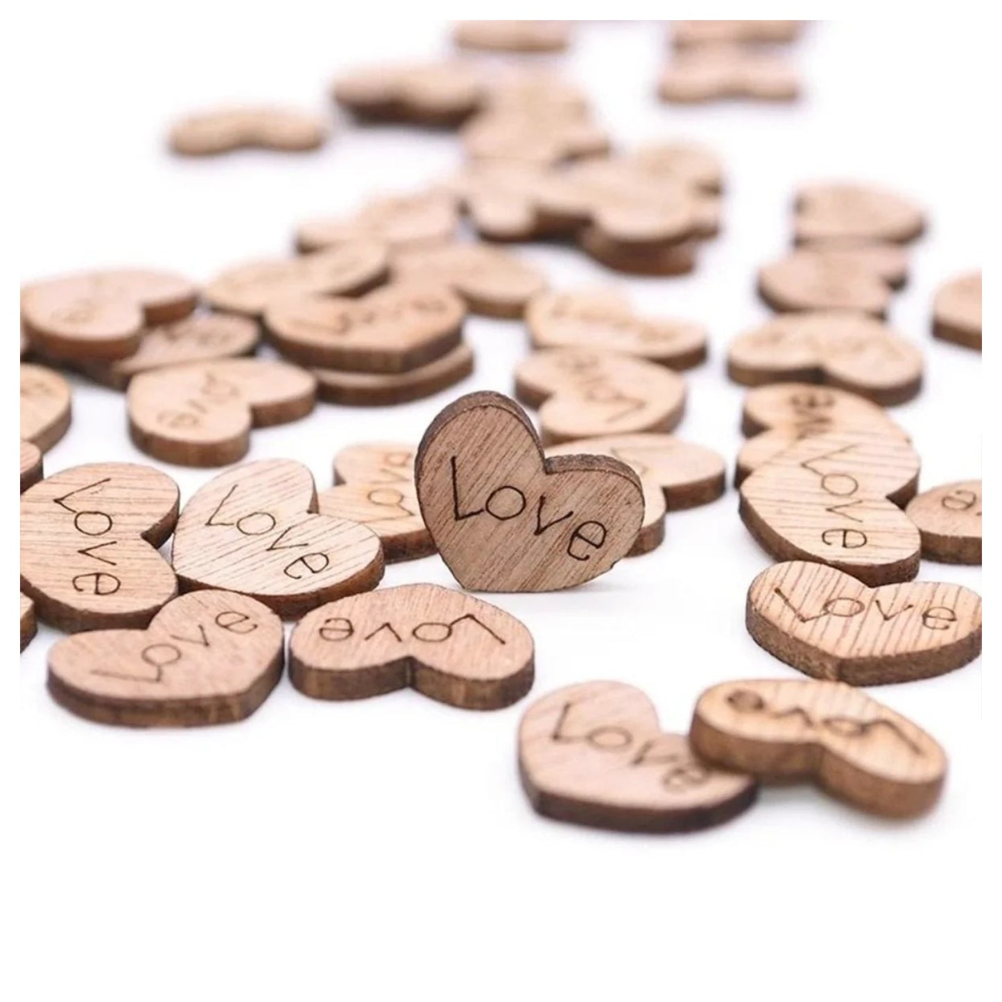 Dark 10x15mm Wooden Love Hearts Confetti Table Decoration Wood Table Scatter Wedding - - Asia Sell
