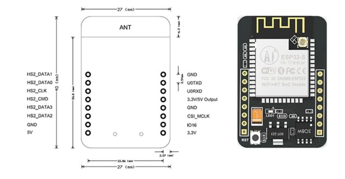 ESP32-CAM WiFi Module 5V OV2640 Camera Module - Module Only - Asia Sell