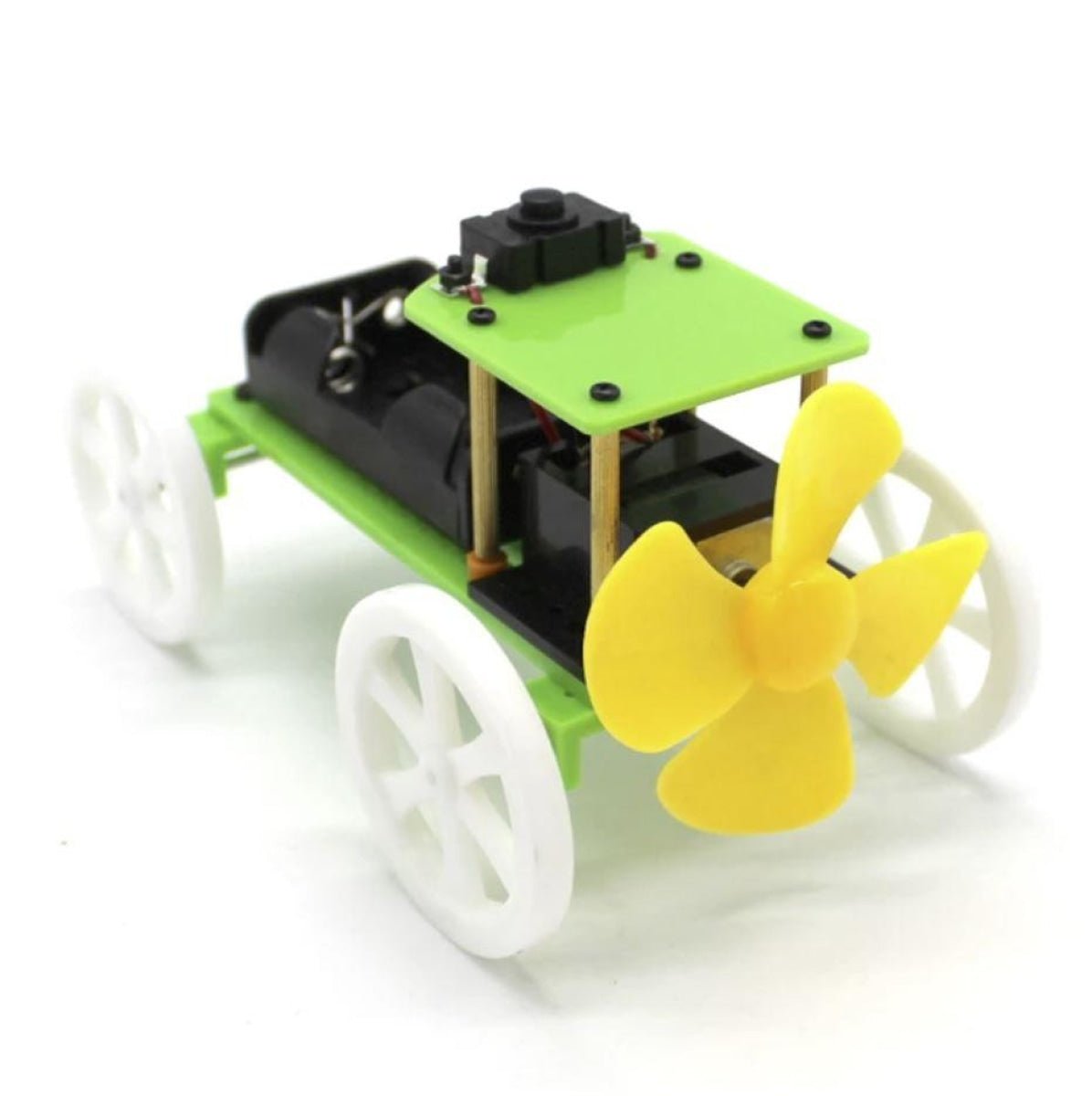 Fan Powered Car Base DIY Battery Powered Motor with Switch Non-Assembled Model Build Project Drive - - Asia Sell