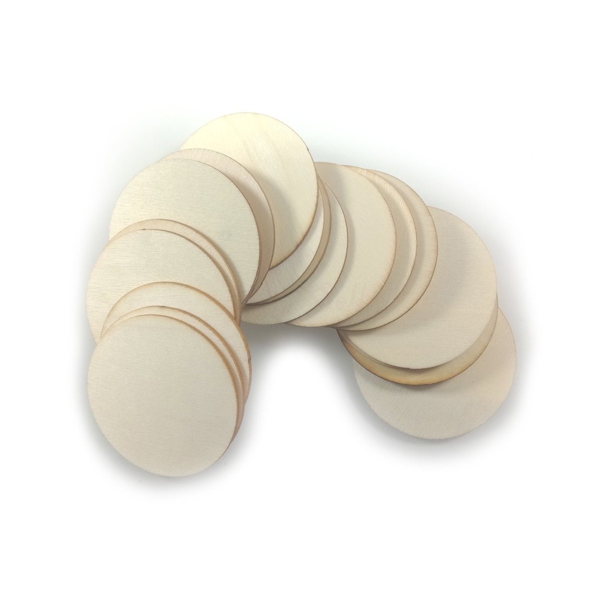 Flat Circles Wooden Crafts For DIY Scrapbook Natural Wooden Ornaments Handicraft 10/20/30/40/50/60/80/100mm - 50mm 20pcs - Asia Sell
