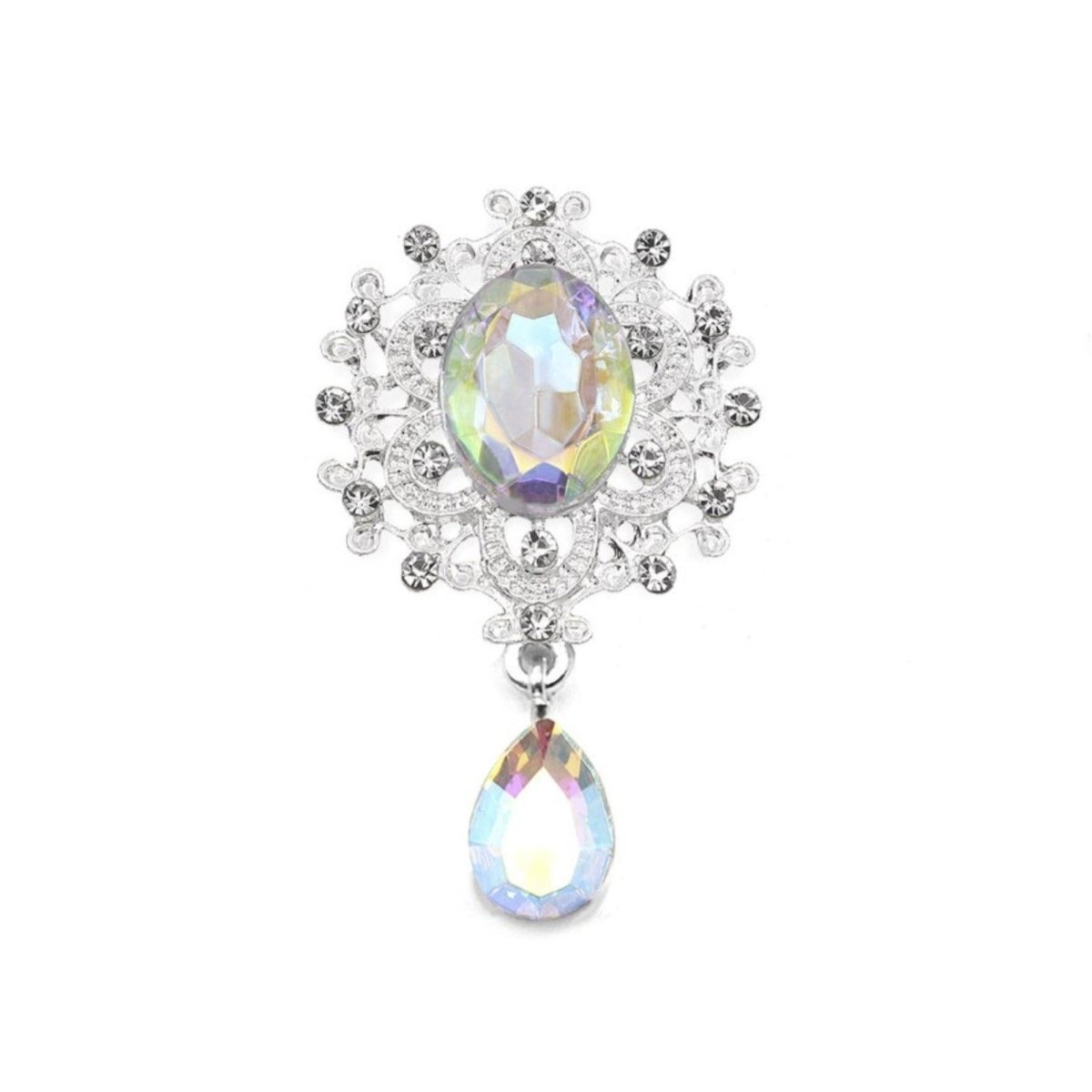 Flatback Rhinestone Cabochon 5pcs Acrylic Gem Jewellery for Clothing Wedding Sewing DIY Accessories Metal 45x24mm Craft - AB - Asia Sell