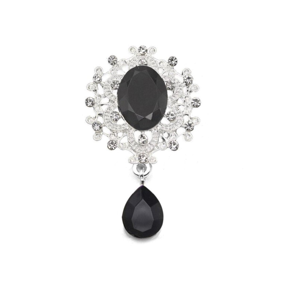 Flatback Rhinestone Cabochon 5pcs Acrylic Gem Jewellery for Clothing Wedding Sewing DIY Accessories Metal 45x24mm Craft - Black - Asia Sell