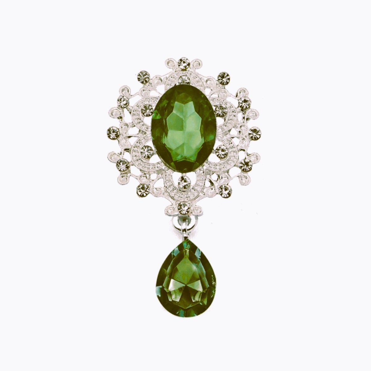 Flatback Rhinestone Cabochon 5pcs Acrylic Gem Jewellery for Clothing Wedding Sewing DIY Accessories Metal 45x24mm Craft - Dark Green - Asia Sell