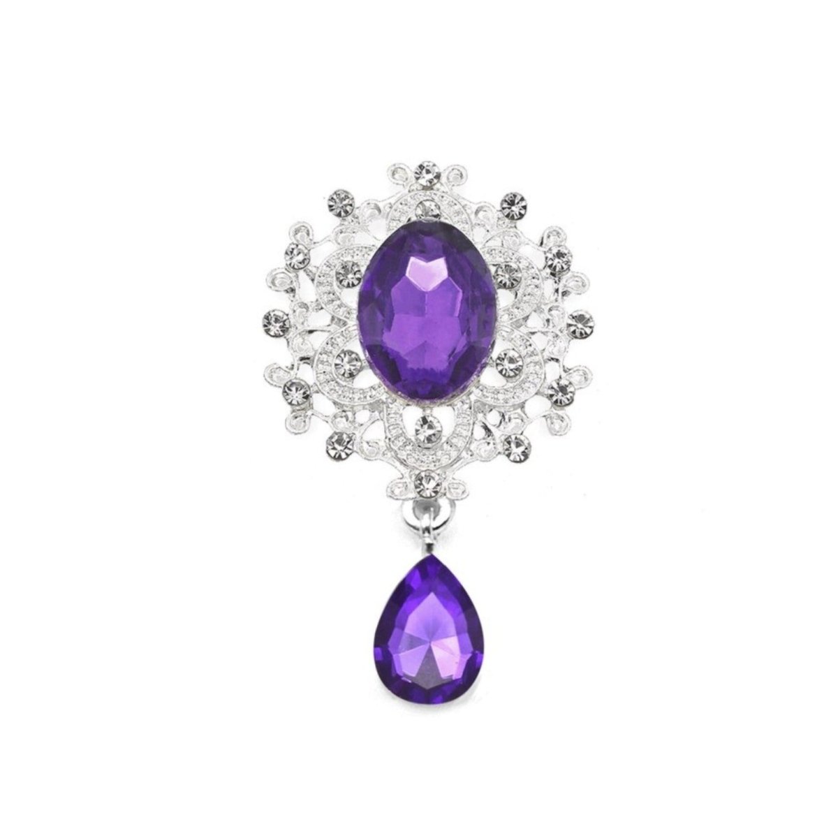 Flatback Rhinestone Cabochon 5pcs Acrylic Gem Jewellery for Clothing Wedding Sewing DIY Accessories Metal 45x24mm Craft - Deep Purple - Asia Sell