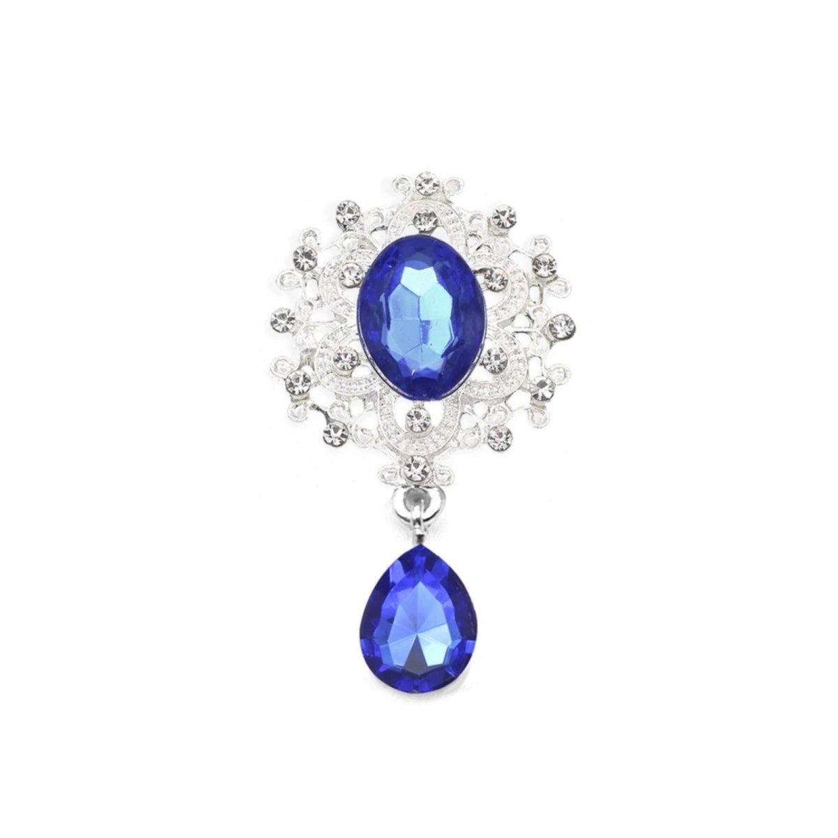 Flatback Rhinestone Cabochon 5pcs Acrylic Gem Jewellery for Clothing Wedding Sewing DIY Accessories Metal 45x24mm Craft - Sapphire Blue - Asia Sell