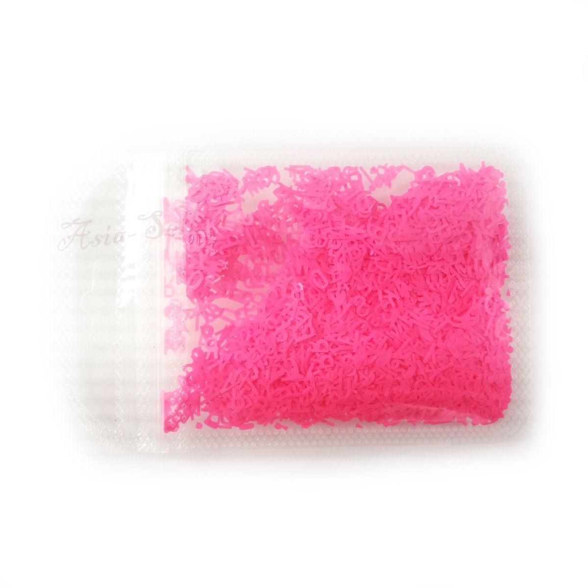 Flourescent Sequins Glitter Nail Art Mixed Size Letter Design Shape Flakes Tips Manicure 3D Nail Accessories - Hot Pink - Asia Sell