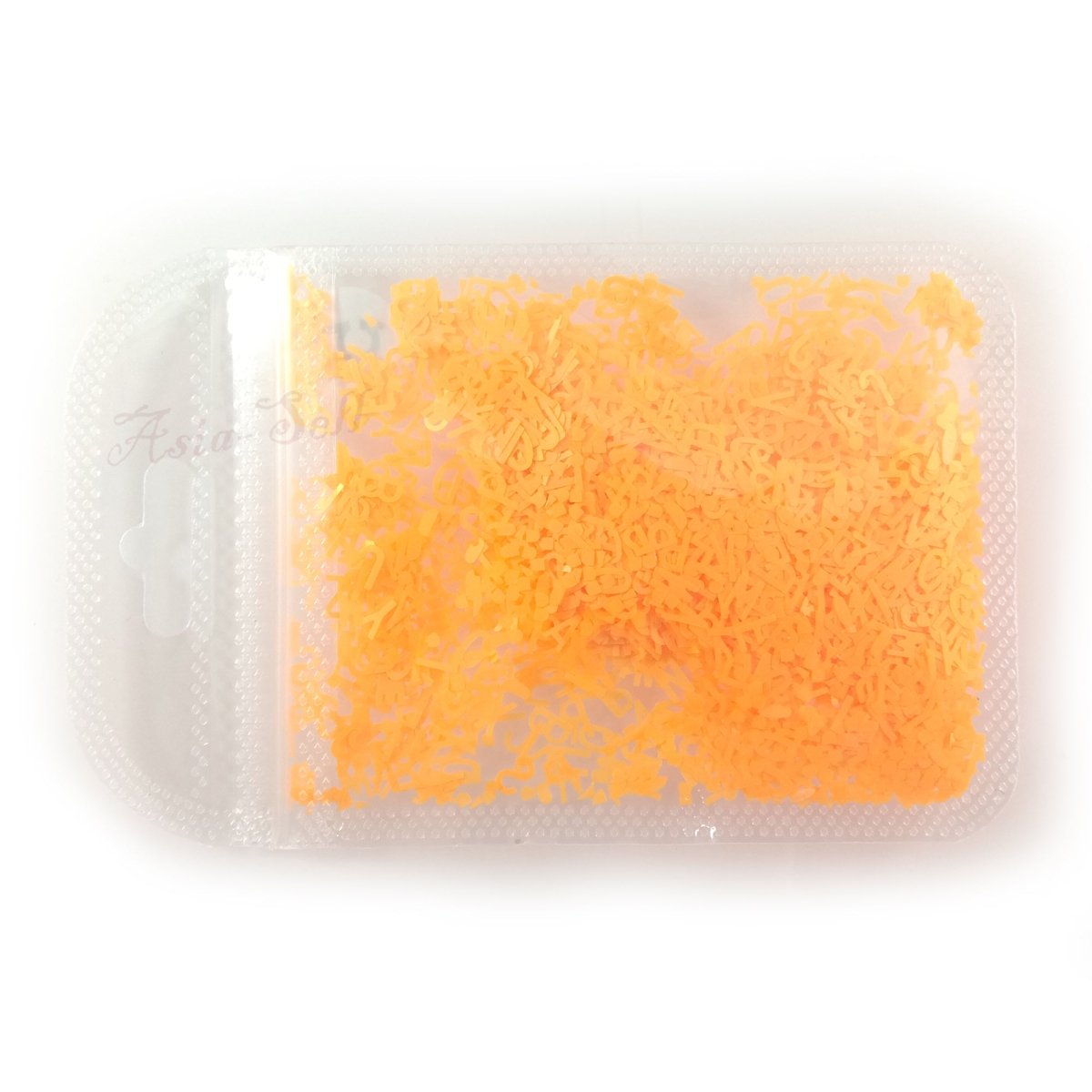 Flourescent Sequins Glitter Nail Art Mixed Size Letter Design Shape Flakes Tips Manicure 3D Nail Accessories - Light Orange - Asia Sell