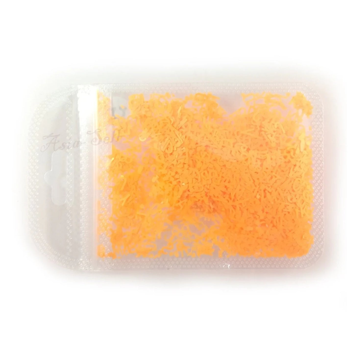 Flourescent Sequins Glitter Nail Art Mixed Size Letter Design Shape Flakes Tips Manicure 3D Nail Accessories - Light Orange - Asia Sell