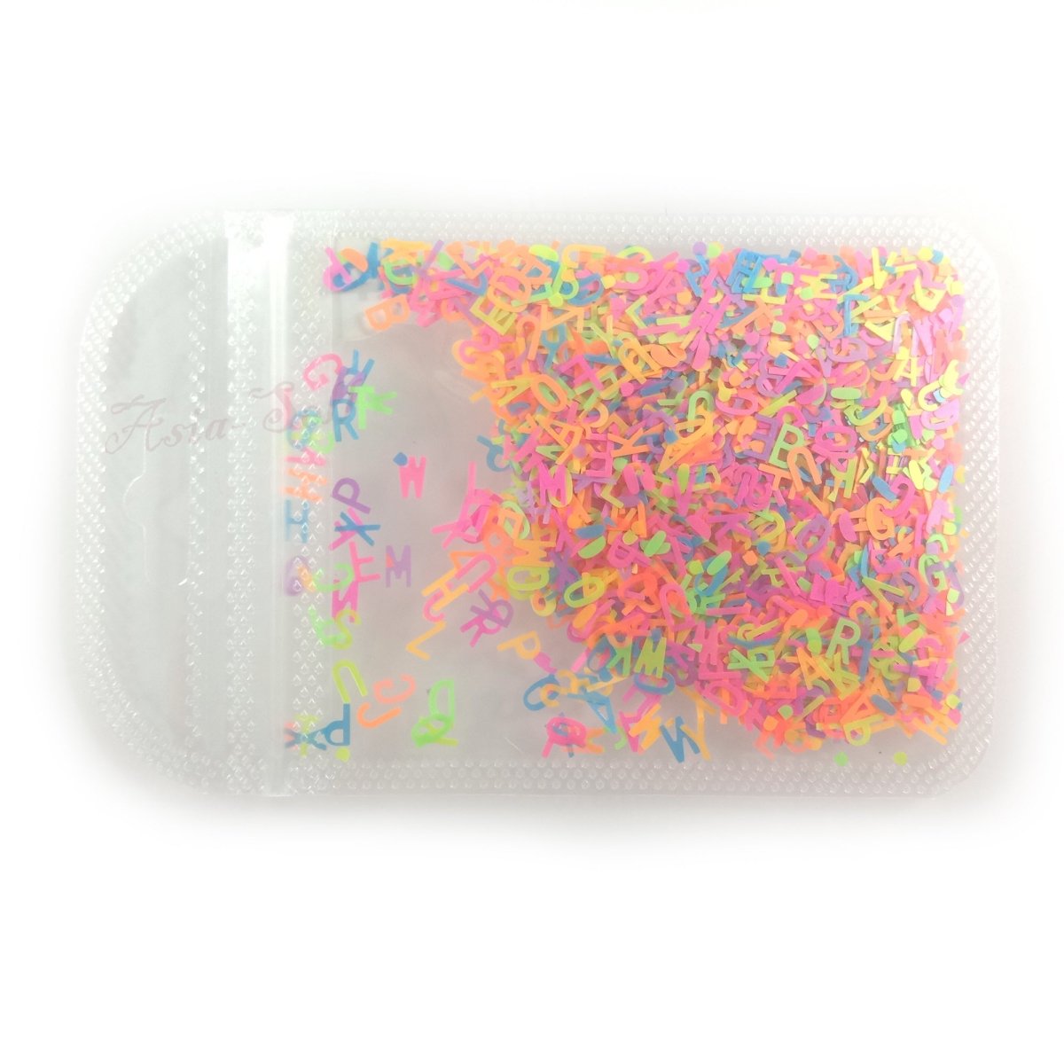 Flourescent Sequins Glitter Nail Art Mixed Size Letter Design Shape Flakes Tips Manicure 3D Nail Accessories - Mixed - Asia Sell