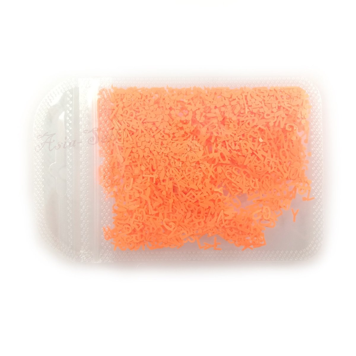 Flourescent Sequins Glitter Nail Art Mixed Size Letter Design Shape Flakes Tips Manicure 3D Nail Accessories - Orange - Asia Sell