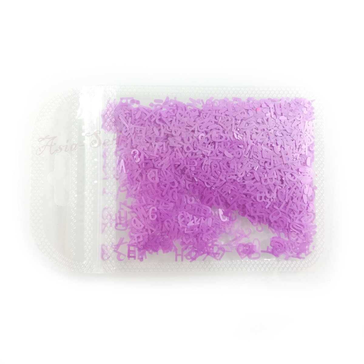 Flourescent Sequins Glitter Nail Art Mixed Size Letter Design Shape Flakes Tips Manicure 3D Nail Accessories - Purple - Asia Sell