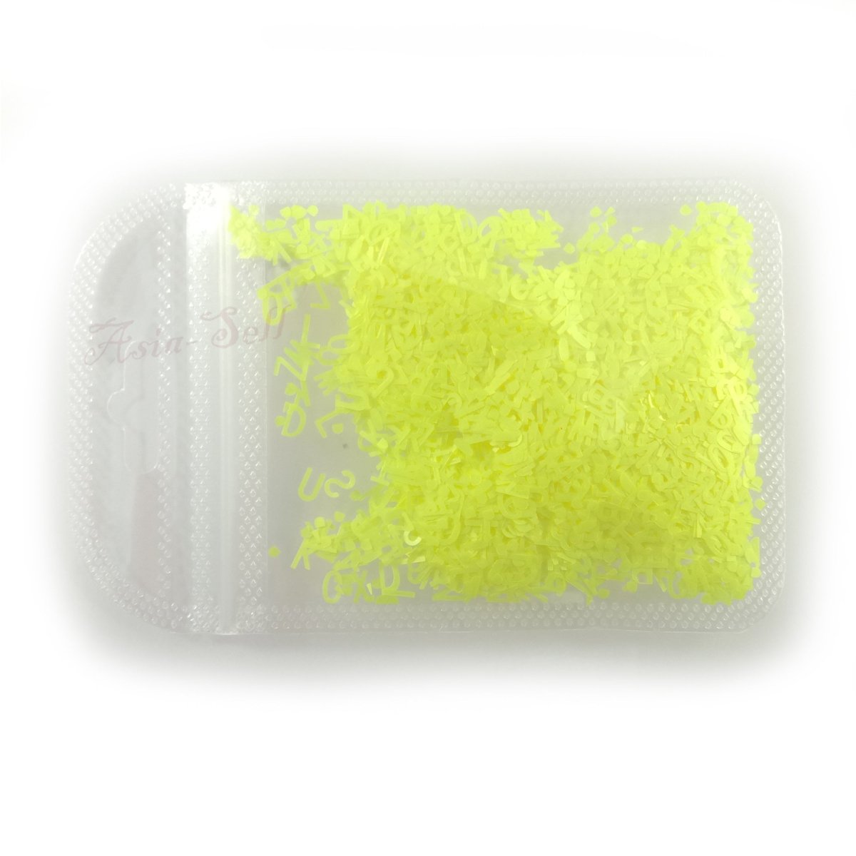 Flourescent Sequins Glitter Nail Art Mixed Size Letter Design Shape Flakes Tips Manicure 3D Nail Accessories - Yellow - Asia Sell