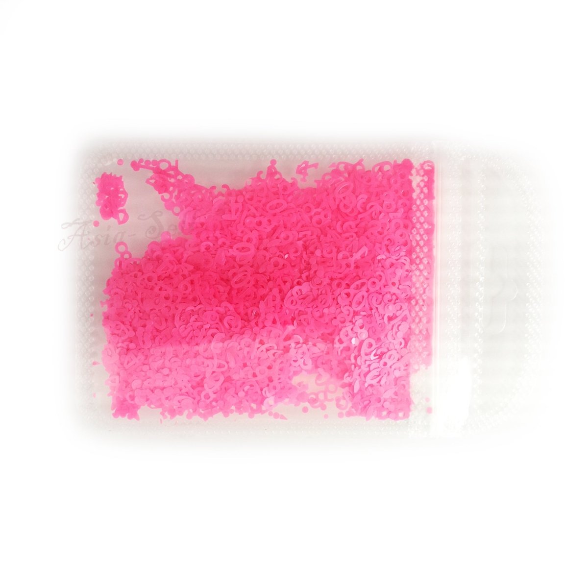 Flourescent Sequins Glitter Nail Art Mixed Size Number Design Shape Flakes Tips Manicure 3D Nail Accessories - Hot Pink - Asia Sell