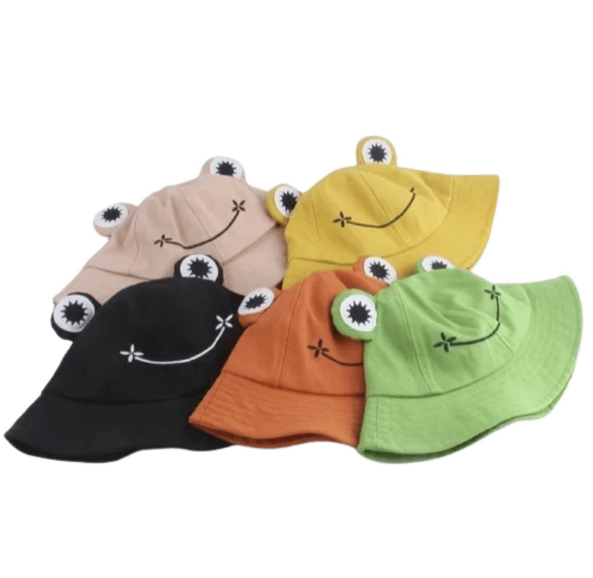 Frog Hat Floppy Hat Female Sunhat Drawstring Adjustable Kid's Bucket Hat - Large Green - Asia Sell