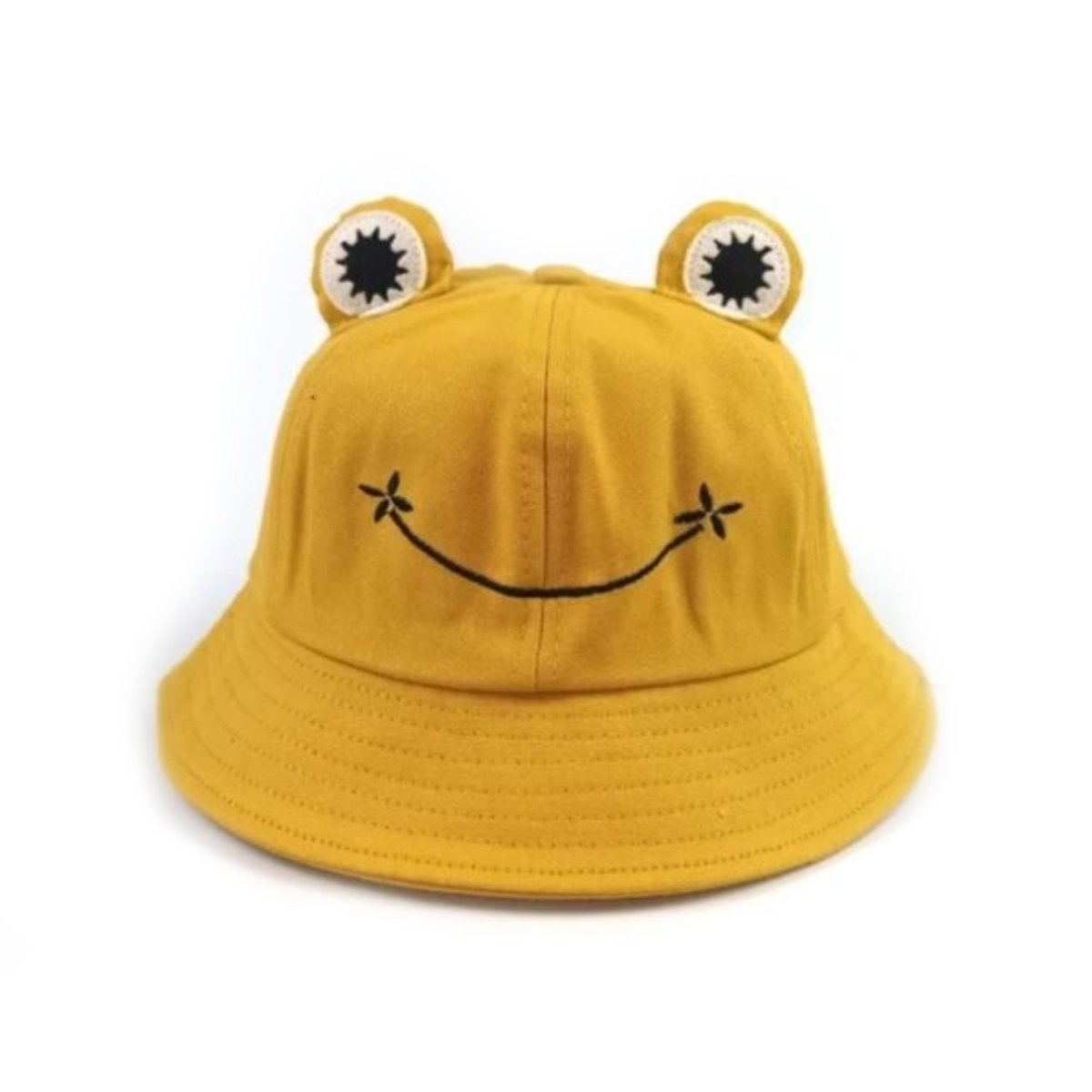 Frog Hat Floppy Hat Female Sunhat Drawstring Adjustable Kid's Bucket Hat - Large Mustard Yellow - Asia Sell