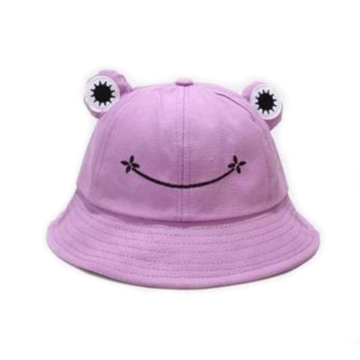 Frog Hat Floppy Hat Female Sunhat Drawstring Adjustable Kid's Bucket Hat - Large Purple Pink - Asia Sell