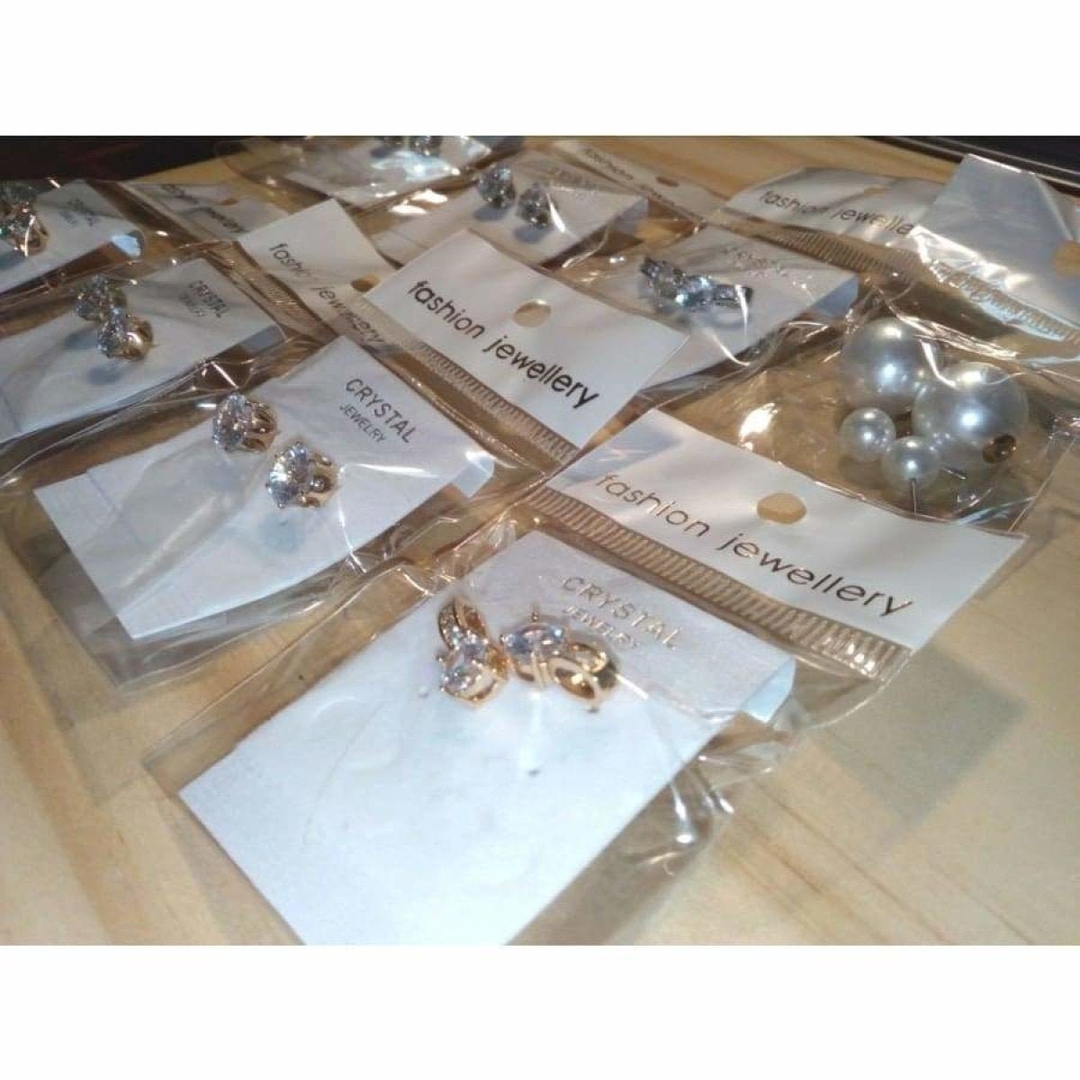 Gold Silver Colour Crystal Earrings Random Set - - Asia Sell