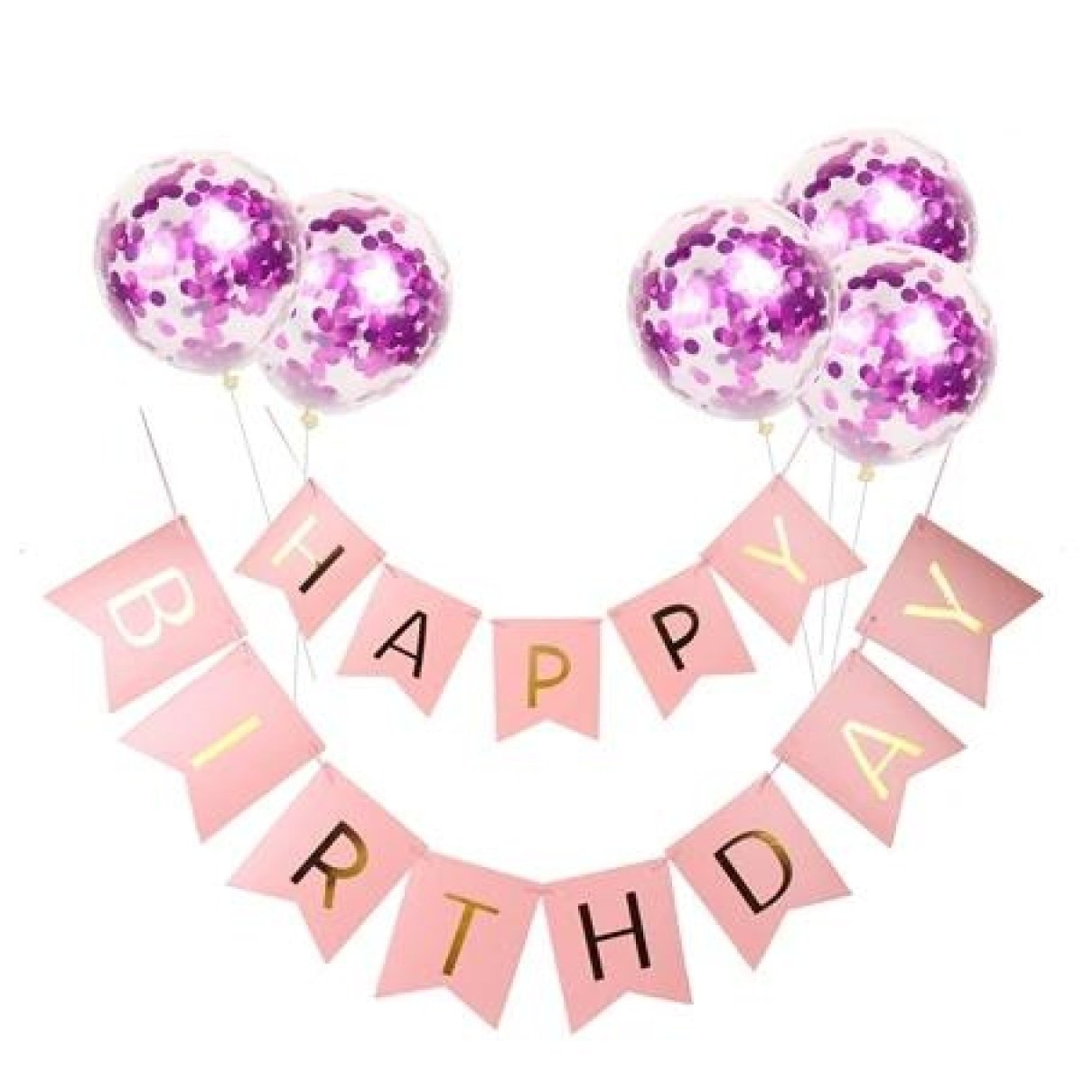 Happy Birthday Balloon Banner Set Confetti Balloons Party Decorations Boy Girl - C - Asia Sell