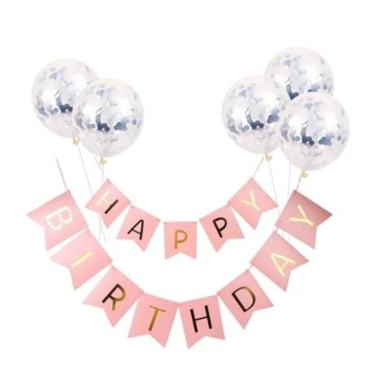 Happy Birthday Balloon Banner Set Confetti Balloons Party Decorations Boy Girl - K - Asia Sell