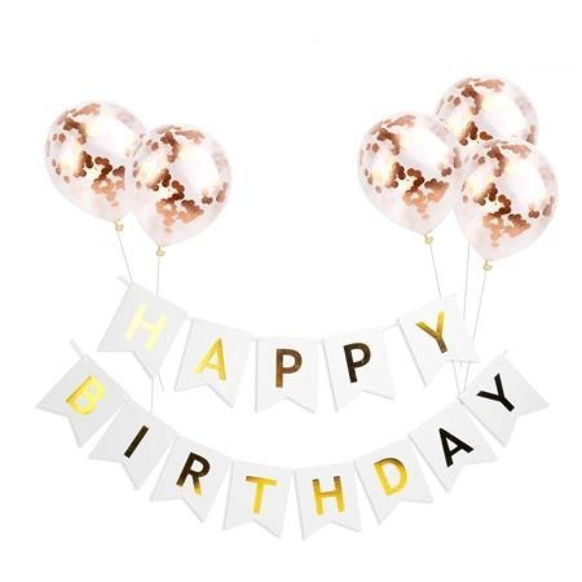 Happy Birthday Balloon Banner Set Confetti Balloons Party Decorations Boy Girl - M - Asia Sell