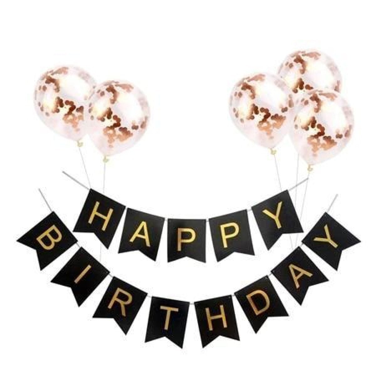 Happy Birthday Balloon Banner Set Confetti Balloons Party Decorations Boy Girl - N - Asia Sell