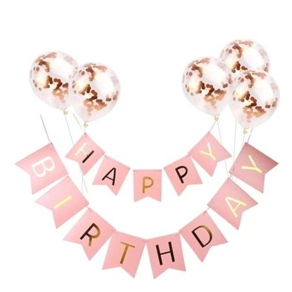 Happy Birthday Balloon Banner Set Confetti Balloons Party Decorations Boy Girl - O - Asia Sell