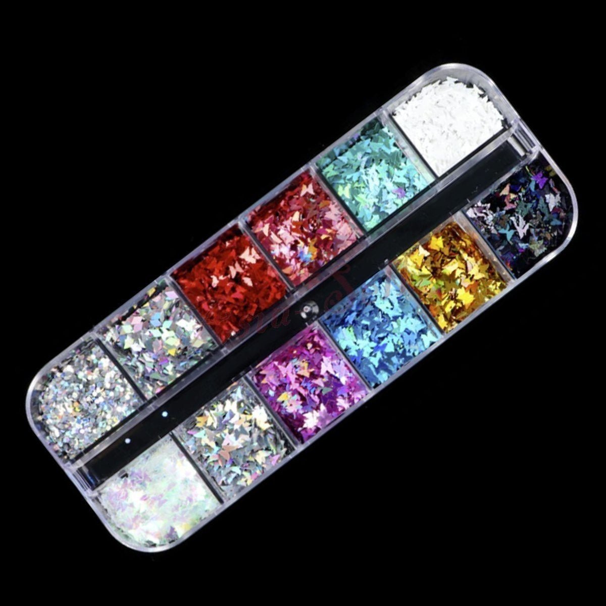 Holographic Butterflies & Diamonds Nail Paillette Slices Nail Art Sequins Flakes - - Asia Sell
