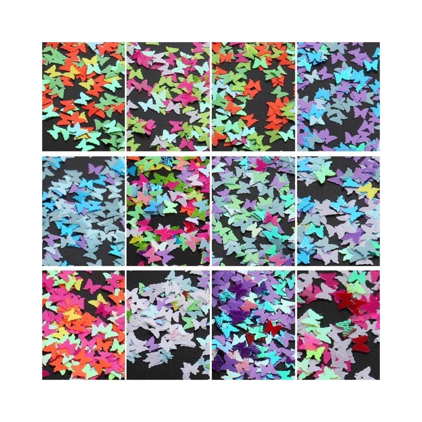 Holographic Butterflies Set 3 Nail Paillette Slices Nail Art Sequins Flakes - - Asia Sell