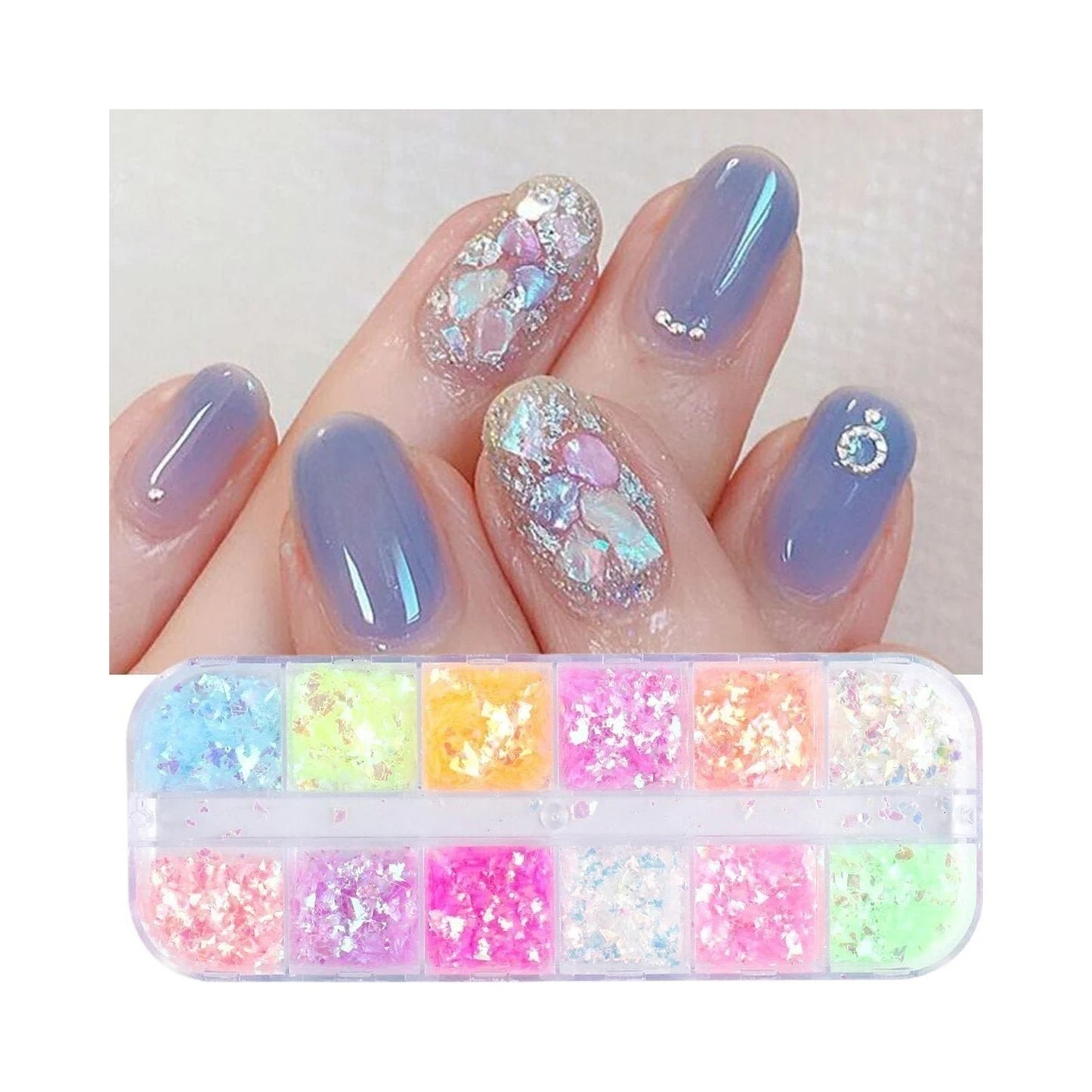 Holographic Butterflies Set 4 Nail Paillette Slices Nail Art Sequins Flakes - - Asia Sell