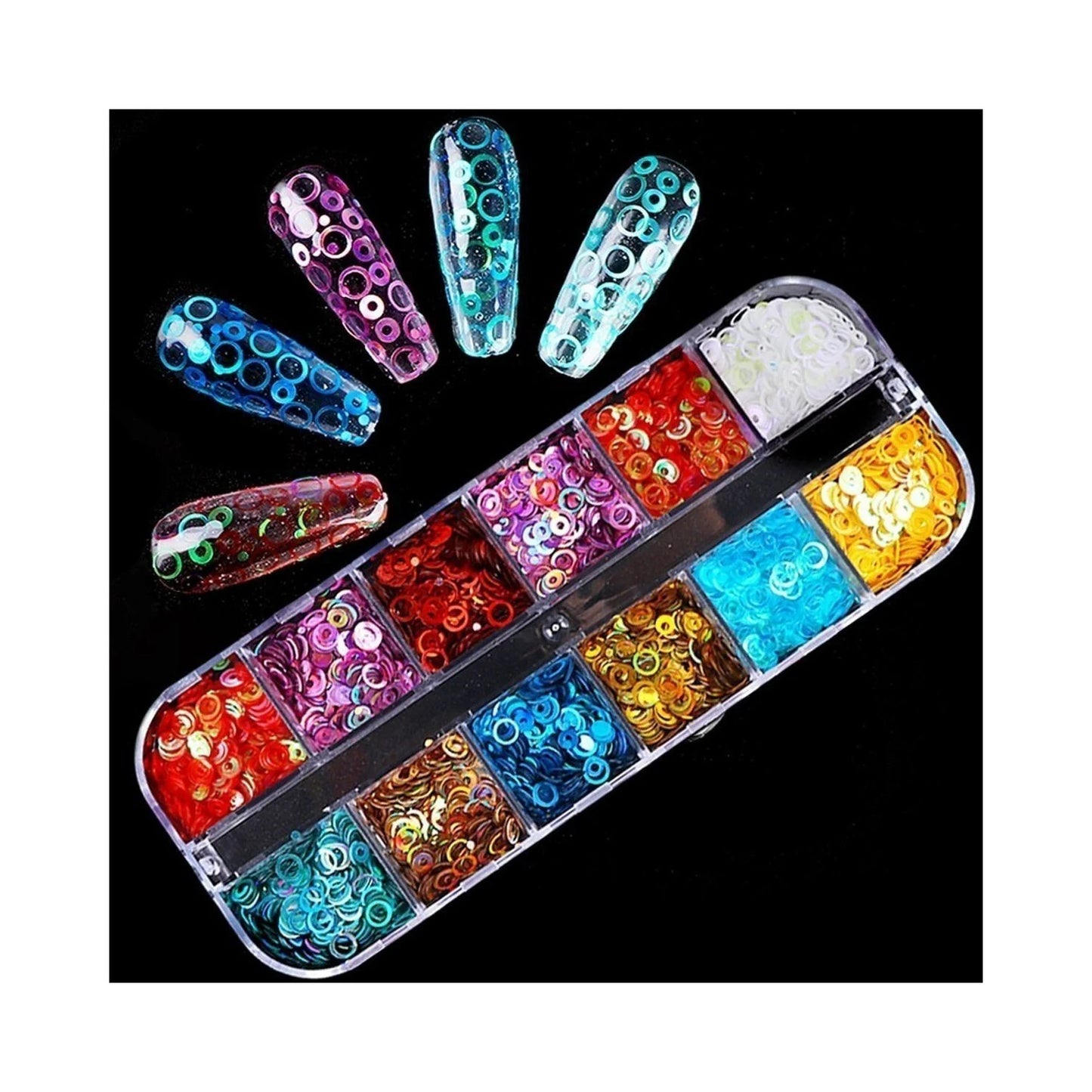 Holographic Circles Nail Paillette Slices Nail Art Sequins Flakes - - Asia Sell