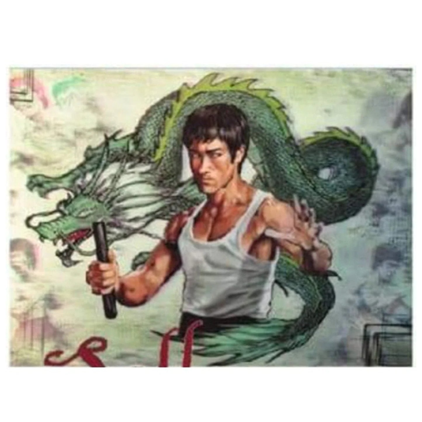 Holographic Lenticular Artwork Hologram HUGE DEPTH 396x297 Poster Print VARIOUS - Bruce Lee - Asia Sell
