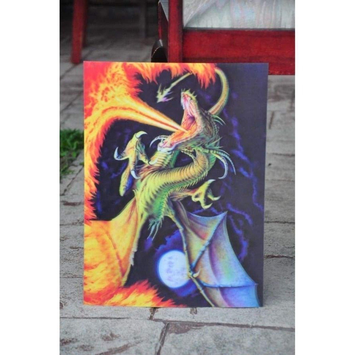Holographic Lenticular Artwork Hologram HUGE DEPTH 396x297 Poster Print VARIOUS - Fire Dragon - Asia Sell
