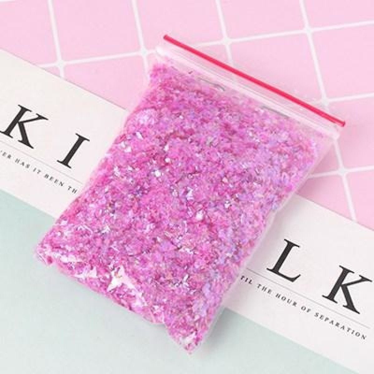 Holographic Nail Decoration Flakes Glitter DIY Nail Art 3D Sequin - Dark Pink - Asia Sell