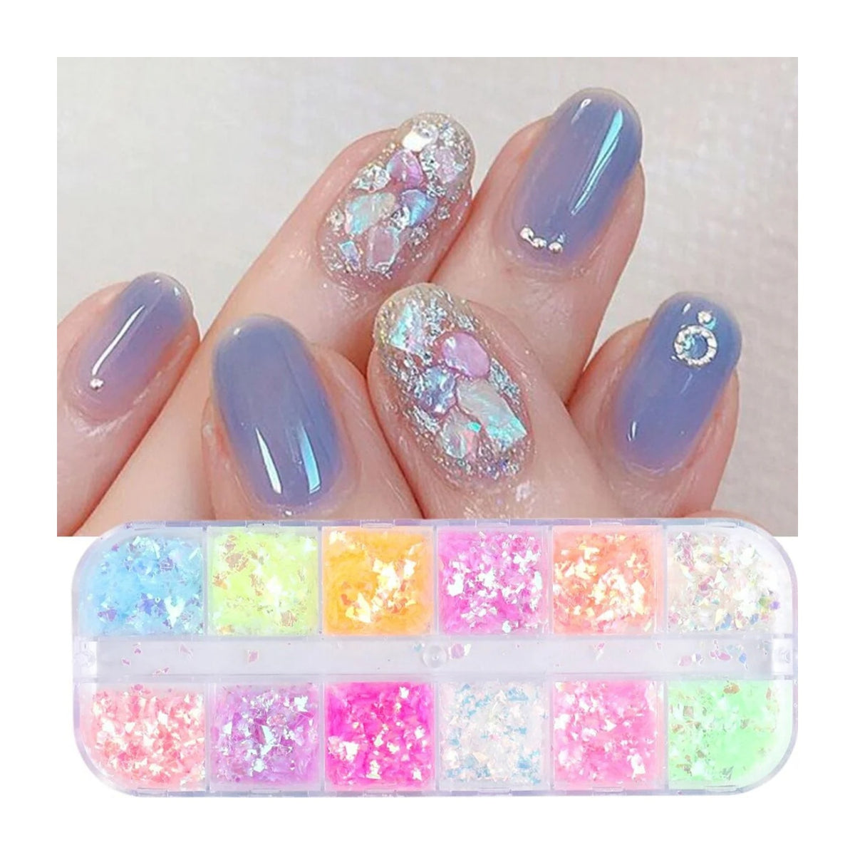 Holographic Nail Paillette Fruit Heart Butterfly Mirror Slices Nail Art Sequins Flakes