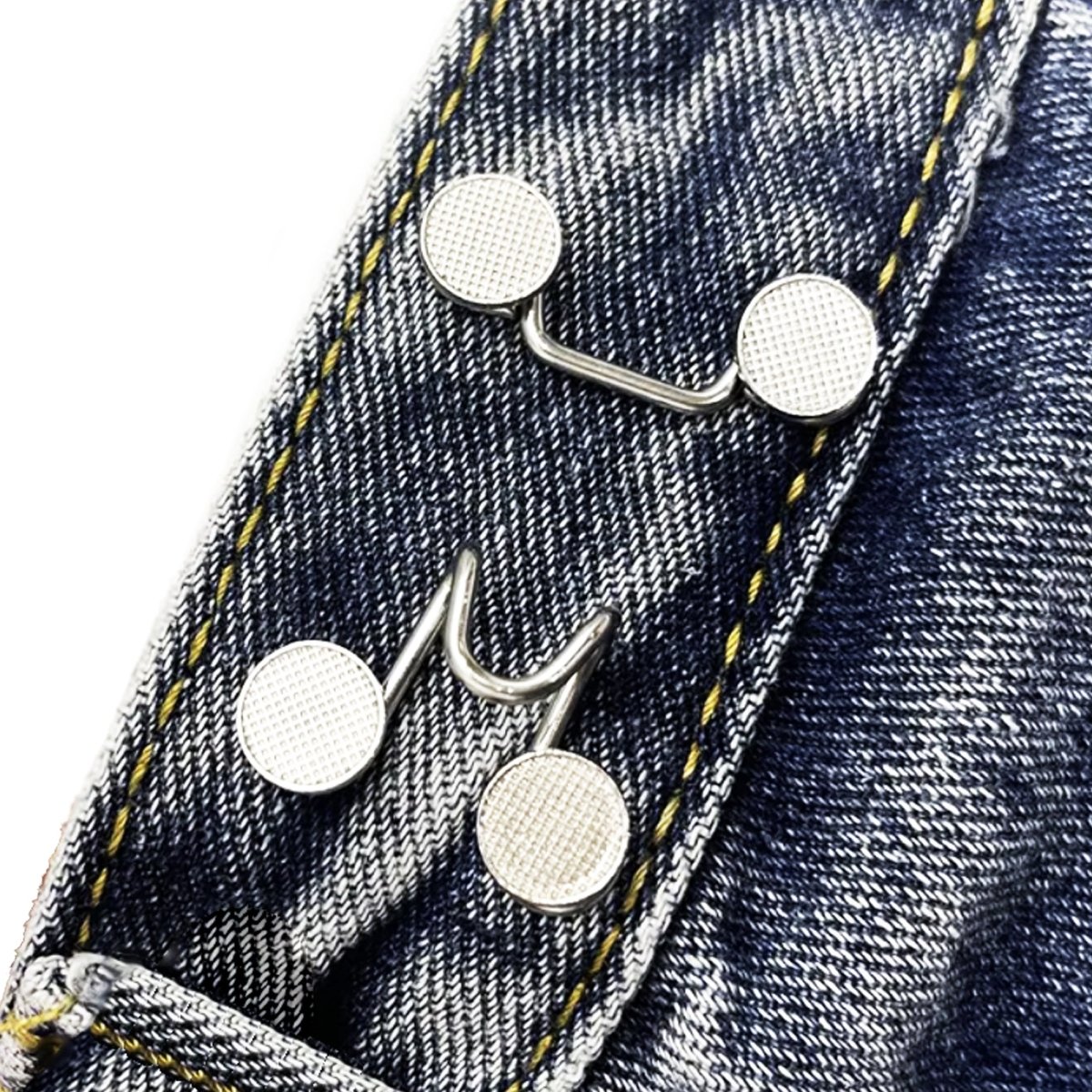 Jeans Pants Waist Buckle Hook Snap Button Clip Clasp Removable Detachable Clothing Sewing Tool - 32mm Silver - Asia Sell