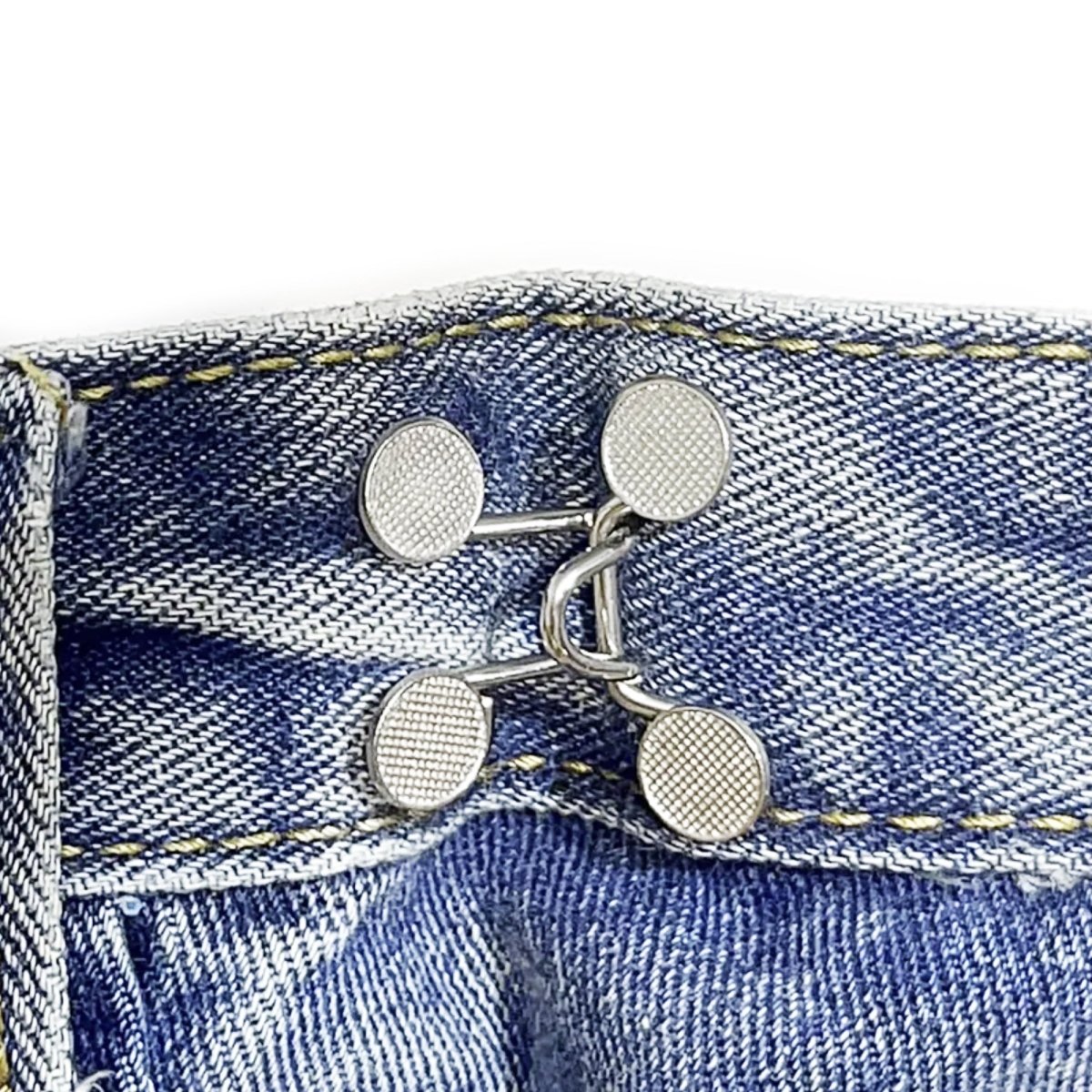 Jeans Pants Waist Buckle Hook Snap Button Clip Clasp Removable Detachable Clothing Sewing Tool - 32mm Silver - Asia Sell