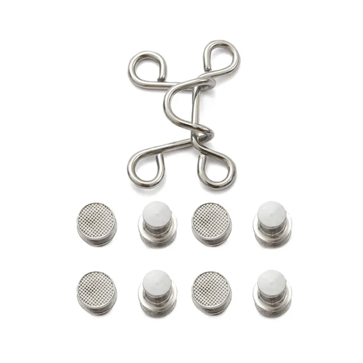 Jeans Pants Waist Buckle Hook Snap Button Clip Clasp Removable Detachable Clothing Sewing Tool - 32mm Silver - Asia Sell