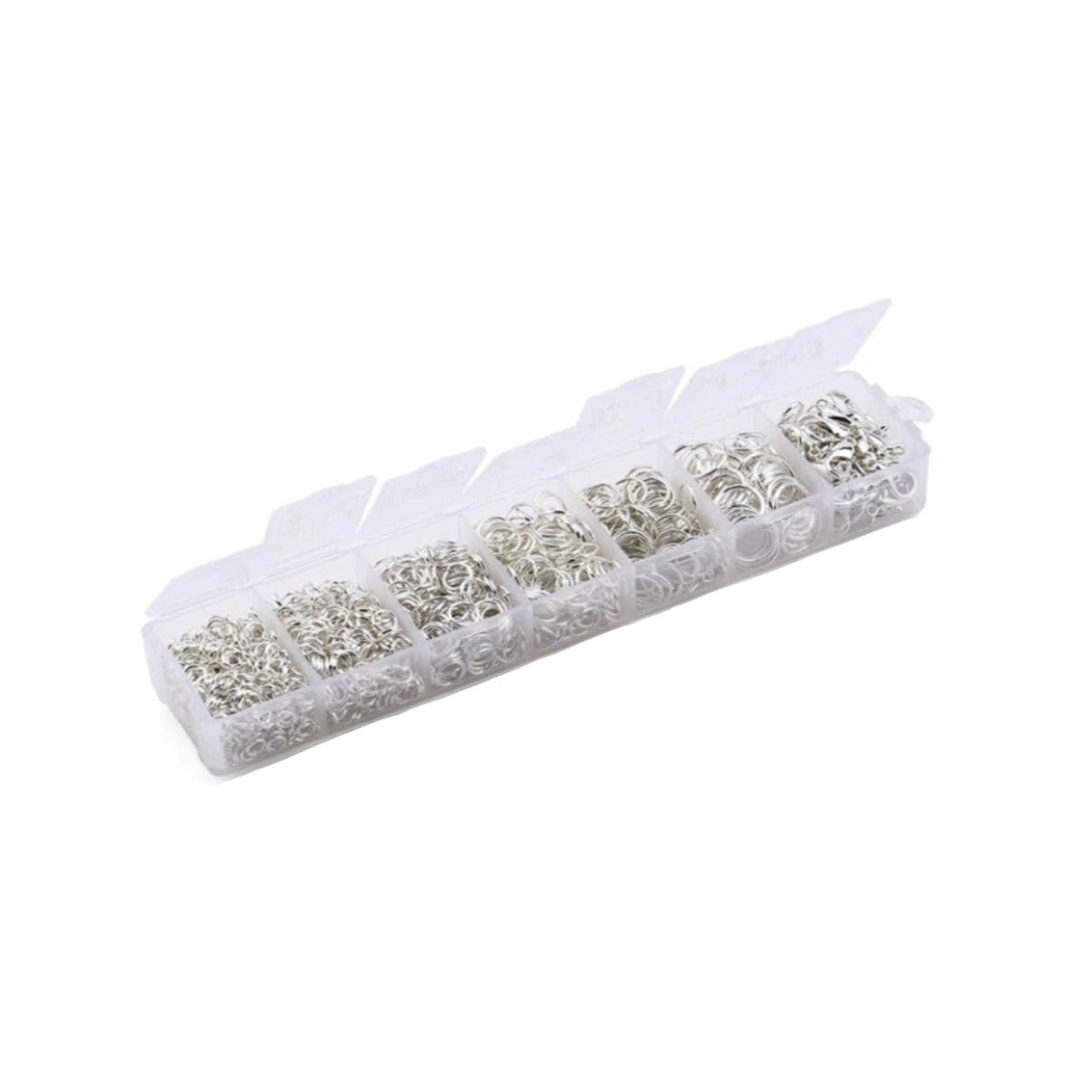 Jewellery Making Kit Open Jump Rings Lobster Clasps Earring Hooks Crimp Beads For DIY Jewellery Making Supplies Alloy Accessories Keyrings Small - Light Silver - Asia Sell