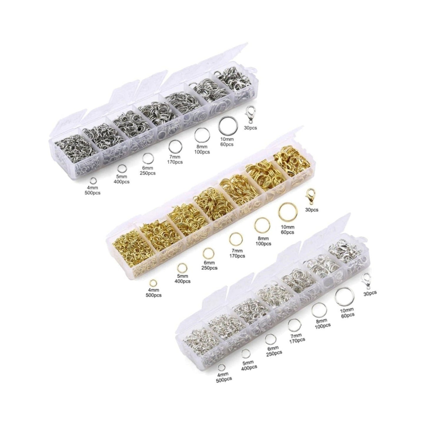 Jewellery Making Kit Open Jump Rings Lobster Clasps Earring Hooks Crimp Beads For DIY Jewellery Making Supplies Alloy Accessories Keyrings Small - Main Image - Asia Sell