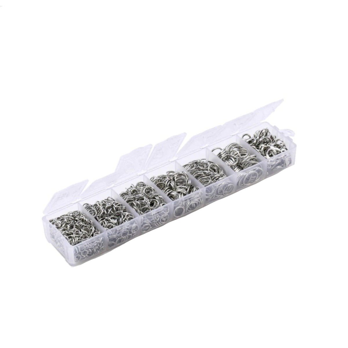 Jewellery Making Kit Open Jump Rings Lobster Clasps Earring Hooks Crimp Beads For DIY Jewellery Making Supplies Alloy Accessories Keyrings Small - Rhodium - Asia Sell