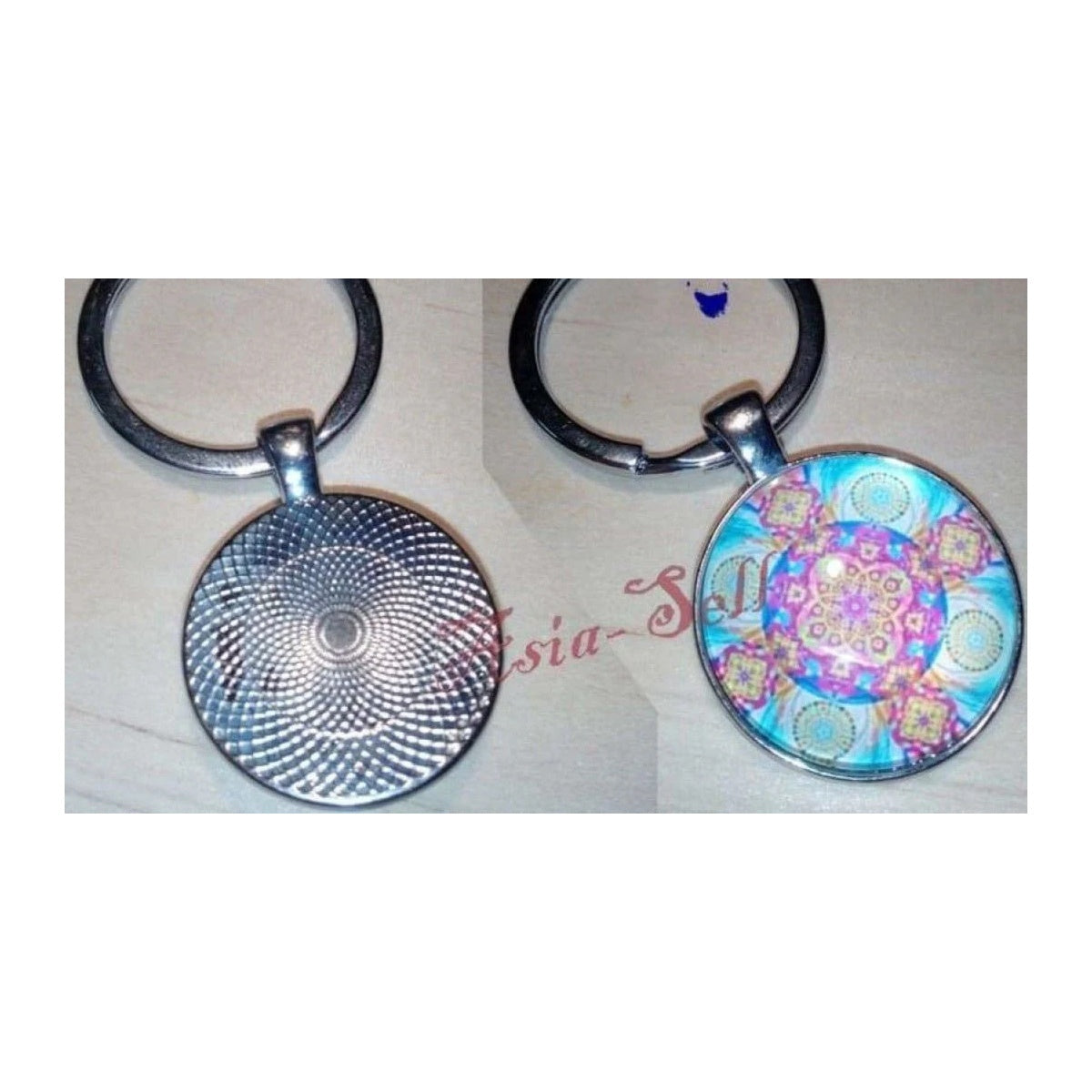 Key Chain Buddhist Sacred Geometry Yoga Mandala Keychain Flower of Life Charms Keyring Pendant Tag Charm - - Asia Sell