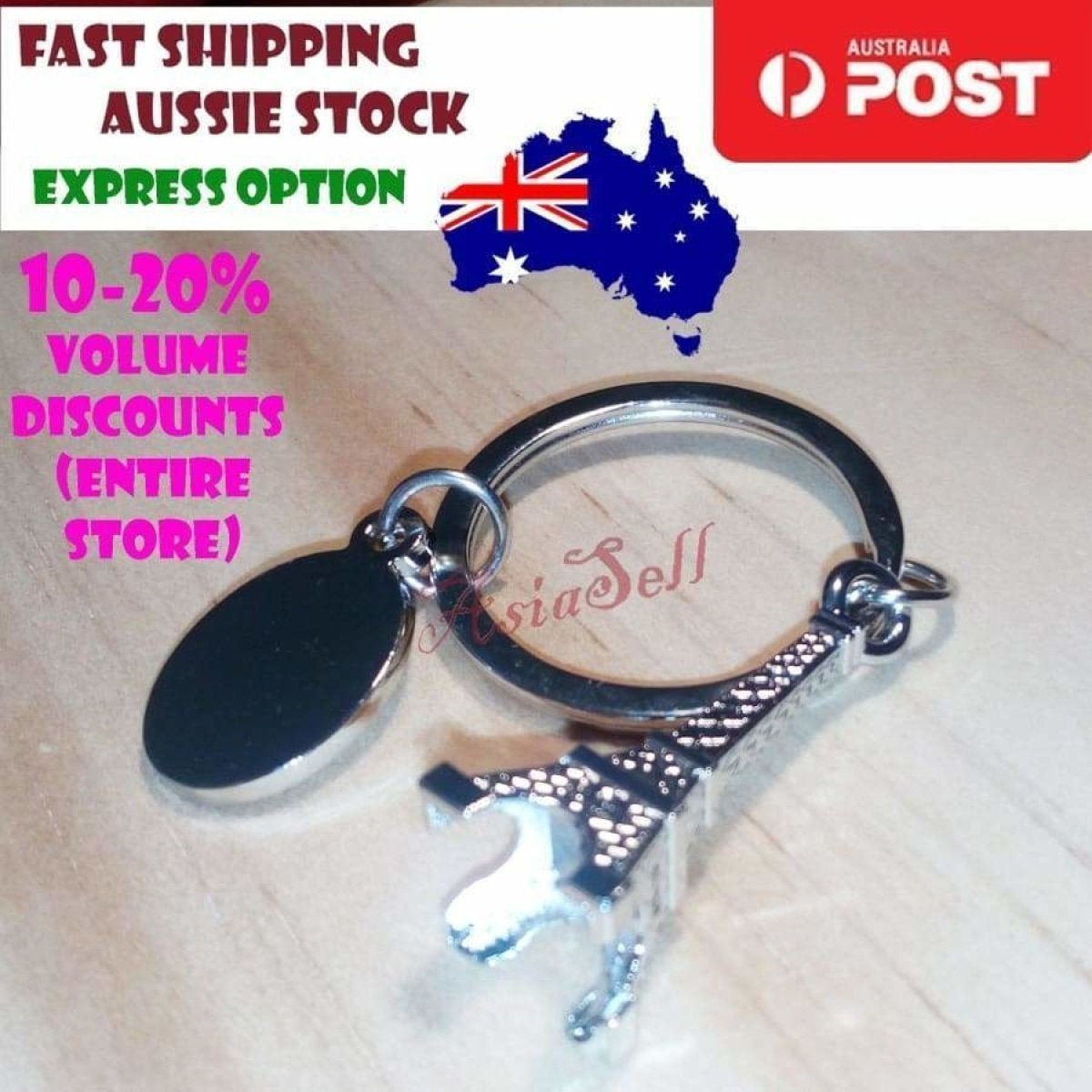 Keyring Key Ring Keychain Key Chain Music Calipers Pliers Eiffel Tower Keyring Pendant Tag Charm - Eiffel tower - Asia Sell