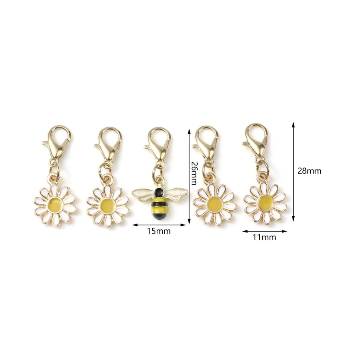 Keyrings Knitting Stitch Markers Rainbow Enamel Lobster Clasp Crochet Latch Clips DIY Sewing Tools Pendant Tag Charm - Bee Honeycomb - Asia Sell