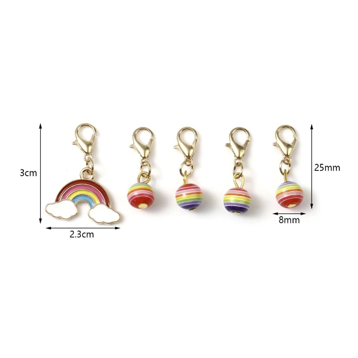 Keyrings Knitting Stitch Markers Rainbow Enamel Lobster Clasp Crochet Latch Clips DIY Sewing Tools Pendant Tag Charm - Bee Honeycomb - Asia Sell