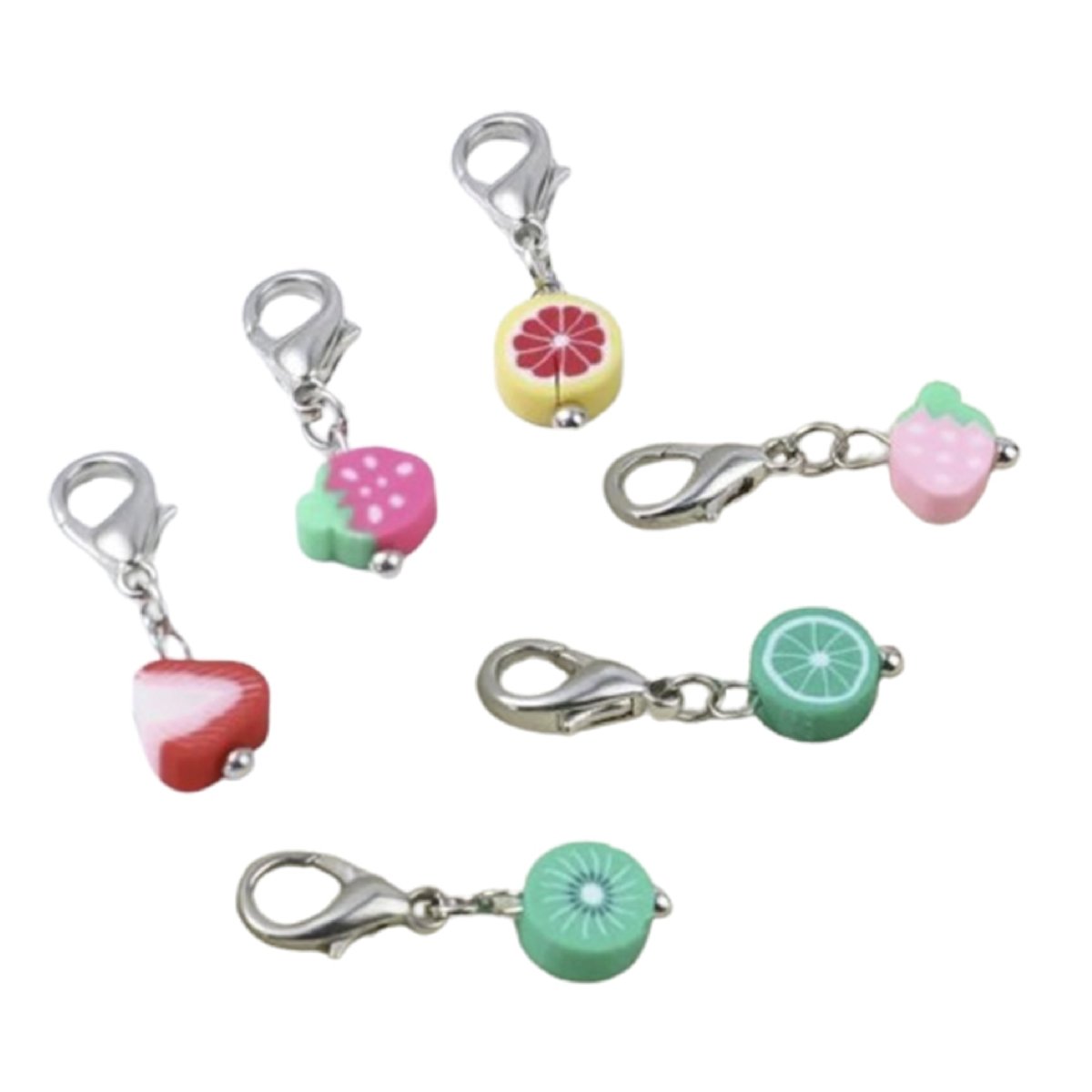 Keyrings Knitting Stitch Markers Rainbow Enamel Lobster Clasp Crochet Latch Clips DIY Sewing Tools Pendant Tag Charm - Soft Fruits - Asia Sell