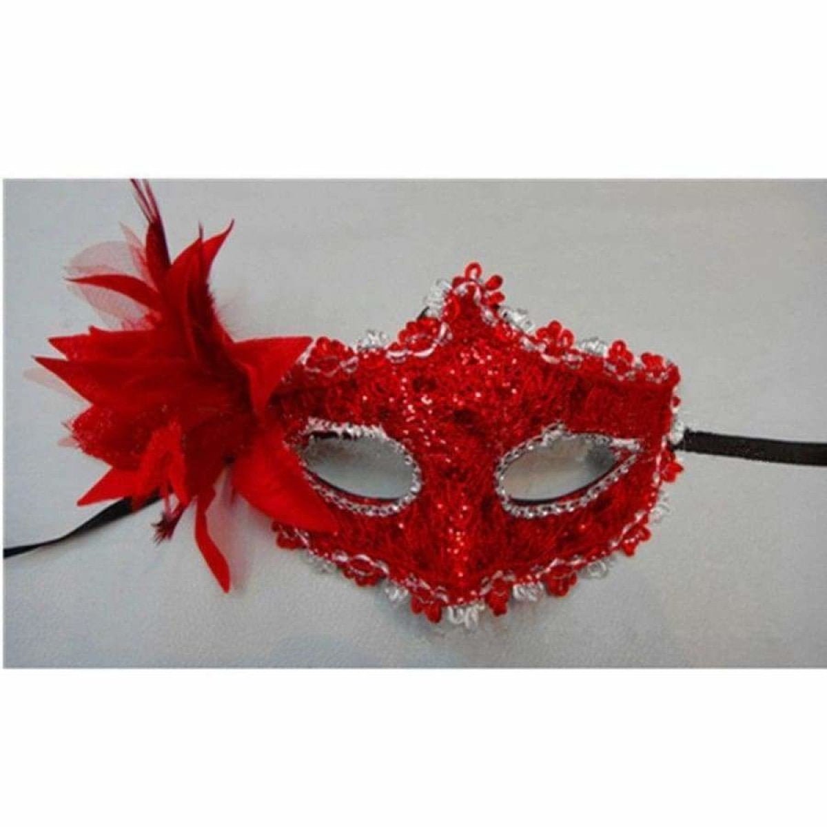 Lace Venetian Mask Masquerade Carnival Party Masked Ball Fancy Dress Costume - Red - Asia Sell