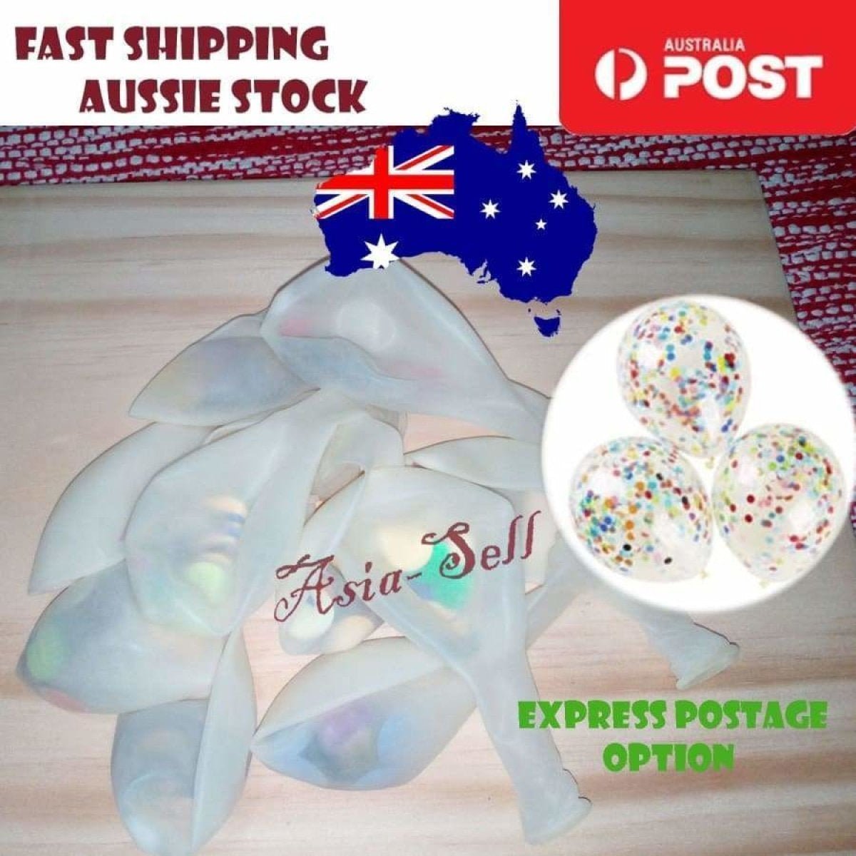 Large 30cm Clear Balloons Purple Silver Gold Confetti Circles Stars Birthday - CIRCLES Multicoloured - Asia Sell